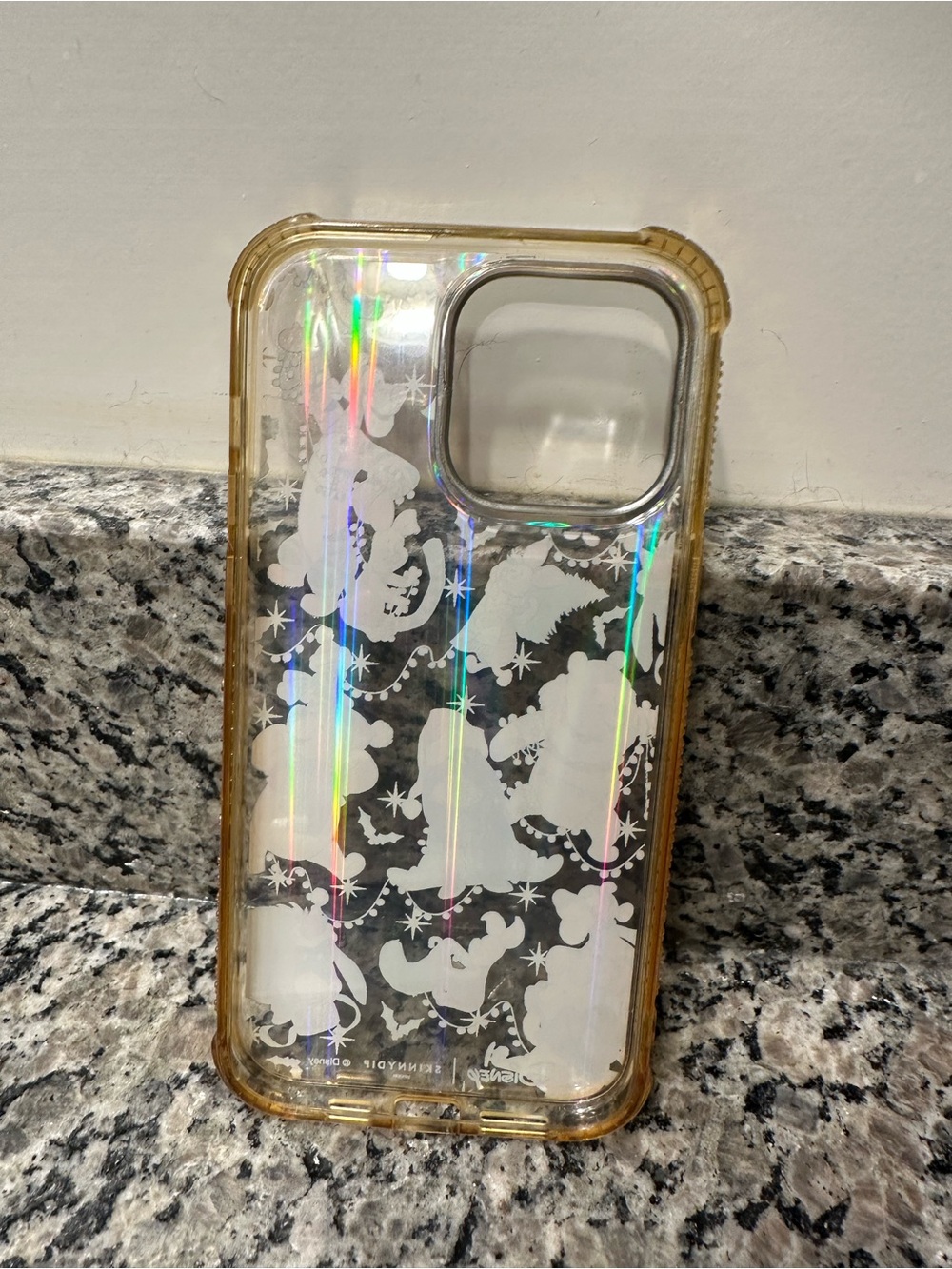 Clear Holographic Dinosaur Phone Case - White Pattern